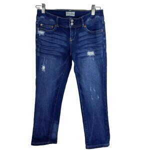 Aeropostale Jeans Womens Size 28 Low Rise Ankle Capri Crop Distressed Blue
